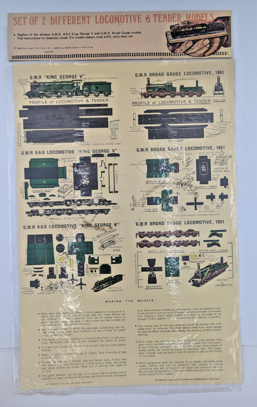 Replica GWR 4-6-2 King George V &GWR Broad Gauge Locomotive Tender Models 1980